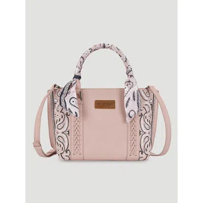 Wrangler Bandana Print Wide Mini Tote In Pink
