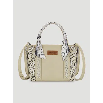 Wrangler Bandana Print Wide Mini Tote In Tan In Brown