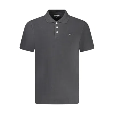 Wrangler Logo-embroidered Cotton Polo Shirt In Gray