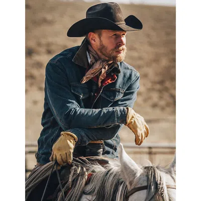 Wrangler ® Blanket Lined Denim Jacket In Rustic In Blue
