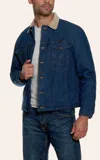 Wrangler Blanket Lined Prewashed Denim Jacket In Blue