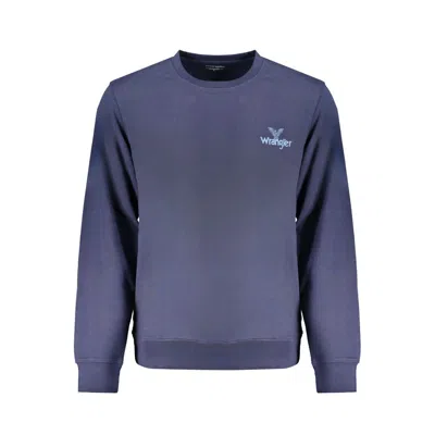 Wrangler Logo-embroidered Crew-neck Sweater In Blue