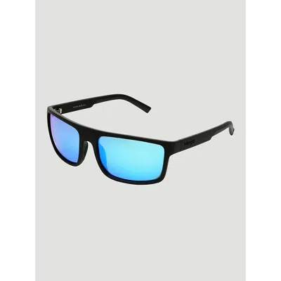 Wrangler Blue Lens Rectangle Sunglasses In Blue In Black