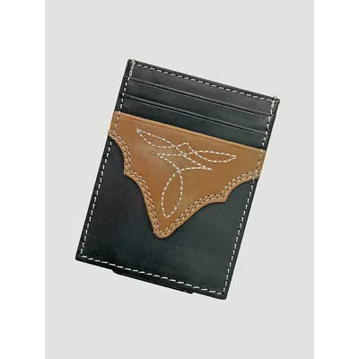 Wrangler Boot Stitch Magnetic Money Clip In Black/tan In Multi