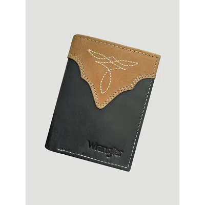 Wrangler Boot Stitch Trim Checkbook In Black/tan In Multi