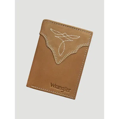 Wrangler Boot Stitch Trim Checkbook In Tan In Brown