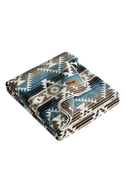 Wrangler Jericho Coco Flannel Reversible Throw Blanket In Dark Brown