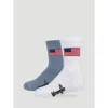 Wrangler Boy's Flag Micro Crew Socks (2-pack) In White/blue In Multi