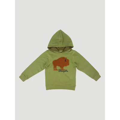 Wrangler Kids' Boy's Graphic Hoodie In Bison Green