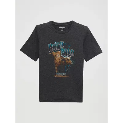 Wrangler Kids' Boy's Logo Front Graphic T-shirt In Buck Wild Blck In Black