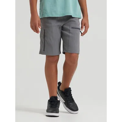 Wrangler Kids' Boy's Outdoor Tech Cargo Short In Quiet Shade In Gray