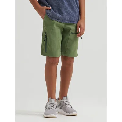 Wrangler Kids' Boy's Outdoor Tech Cargo Short In Vineyard Green In Gray