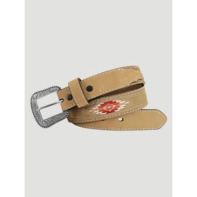 Wrangler Kids' Boy's Rope Embossed Leather Belt In Tan In Brown
