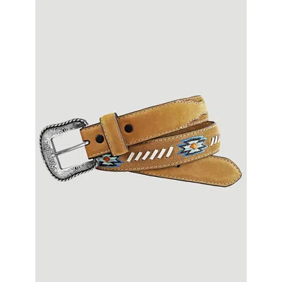 Wrangler Kids' Boy's Whip Stitch Belt In Tan In Brown