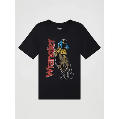 Wrangler Kids' Boy's Wild Ride Graphic T-shirt In Jet Black Heather
