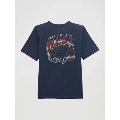 Wrangler Kids' Boy's  Back Rodeo Graphic T-shirt In Spirit Blue