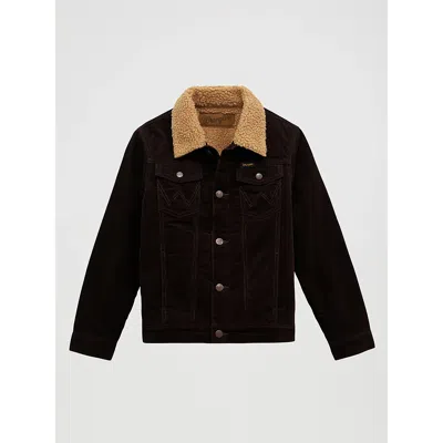 Wrangler Kids' Boy's ® Cowboy Cut® Sherpa Lined Corduroy Jacket In Black Coffee