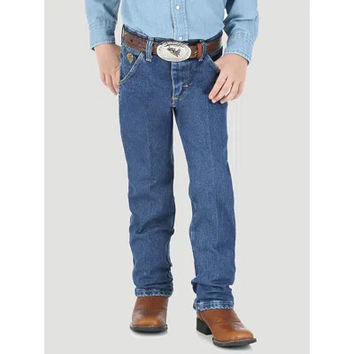 Wrangler Kids' Boy's ® George Strait Cowboy Cut® Original Fit Jean (8-20) In Hvywght Stn Den In Blue