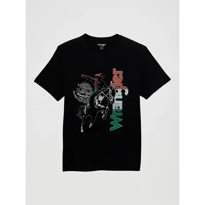 Wrangler Kids' Boy's  Mexico Flag Logo T-shirt In Jet Black