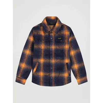 Wrangler Kids' Boy's  Quilt Lined Flannel Shirt Jacket In Night Sky In Black
