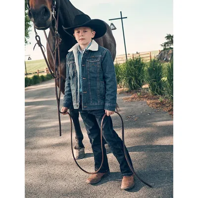 Wrangler Kids' Boy's  Retro® Slim Boot Jean (4-20) In Dax In Blue