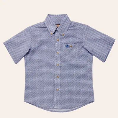Wrangler Boys' Classic Blue Geo Print Shirt