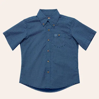 Wrangler Boys' Classic Dark Blue Geo Print Shirt