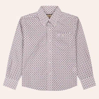 Wrangler Boys' Red Paisley Geo Print Long Sleeve Shirt In Multi