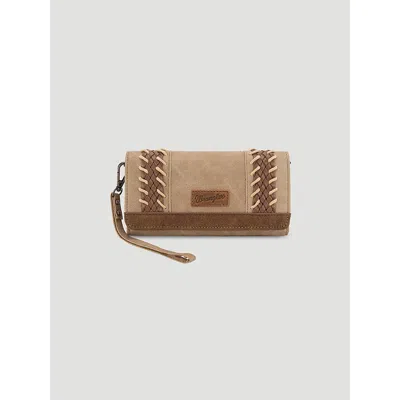 Wrangler Braided Trim Wallet In Tan In Brown