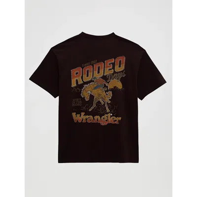 Wrangler Bronco Vintage Fit Back Graphic T-shirt In Chocolate Torte In Brown