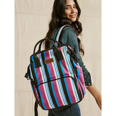 Wrangler Brushpopper Stripe Backpack In Hot Pink