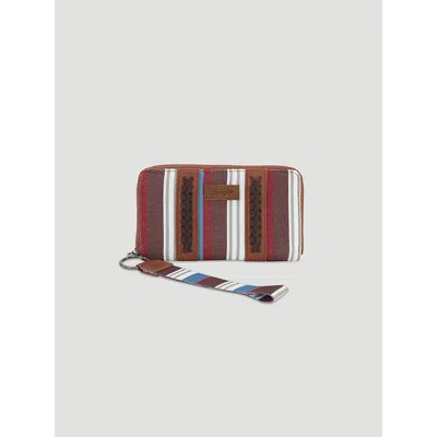 Wrangler Brushpopper Stripe Mini Wristlet In Brown