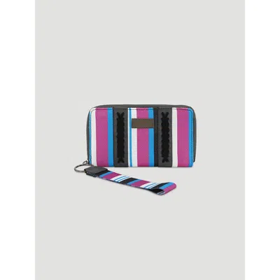 Wrangler Brushpopper Stripe Mini Wristlet In Hot Pink