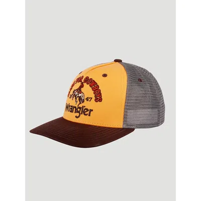 Wrangler Buckin Trailhead Baseball Cap In Burnt Gold/gray/dark Brown In Multi