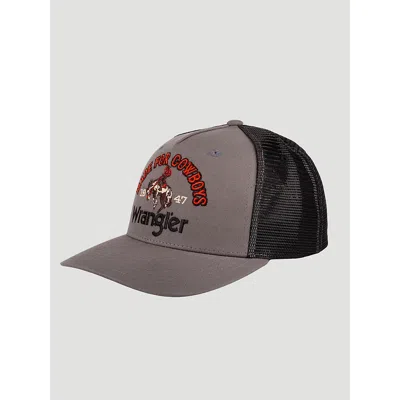 Wrangler Buckin Trailhead Baseball Cap In Grey Black In Multi
