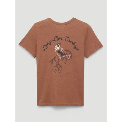 Wrangler Bucking Back Graphic Reg Fit Graphic Tee In Rawhide Heather In Brown