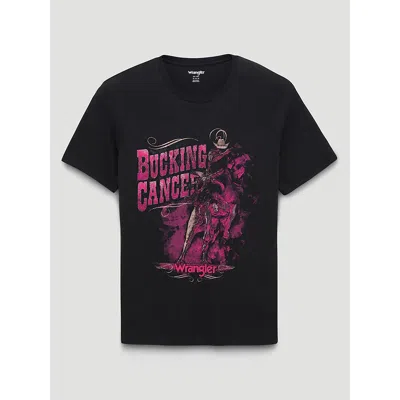 Wrangler Bucking Cancer Contrast Graphic T-shirt In Jet Black