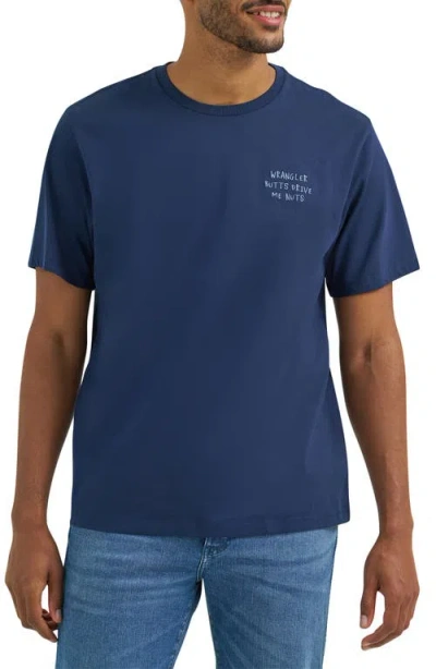 Wrangler Butts Embroidered T-shirt In Blue