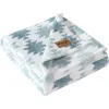 Wrangler Canyon Ikat Ultra Soft Plush Fleece Reversible Throw Blanket In Blue
