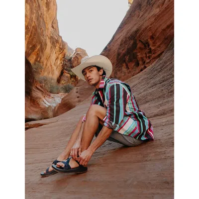 Wrangler Chaco X  Brushpopper Outdoor Performance Shirt In Popper Blueb In Purple