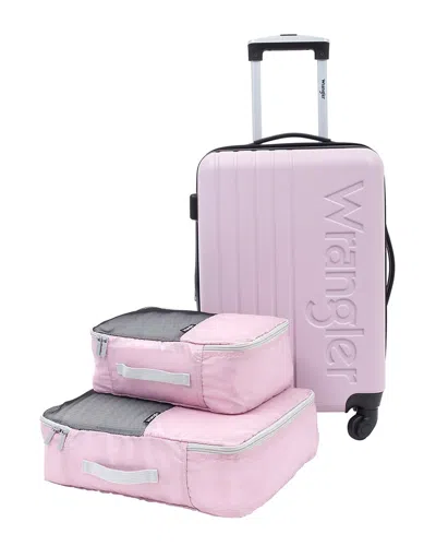 Wrangler Charlotte 20 Expandable Carry-on Set In Pink