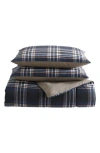 Wrangler City Flats Plaid Comforter & Sham Set In Dark Blue