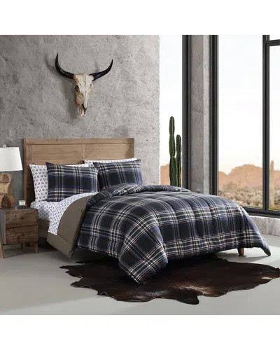 Wrangler City Flats Plaid Soft Twin Comforter Set In Navy