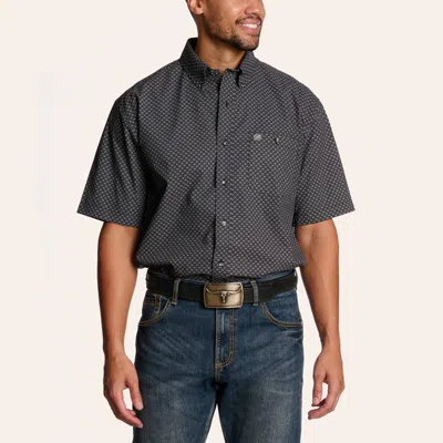 Wrangler Classic Men's Black & White Geo Print Shirt