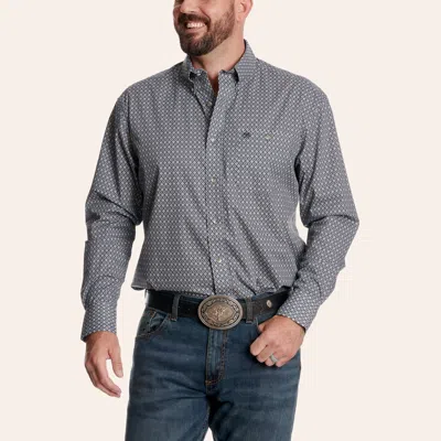 Wrangler Classic Men's Gray Geo Print Western Shirt