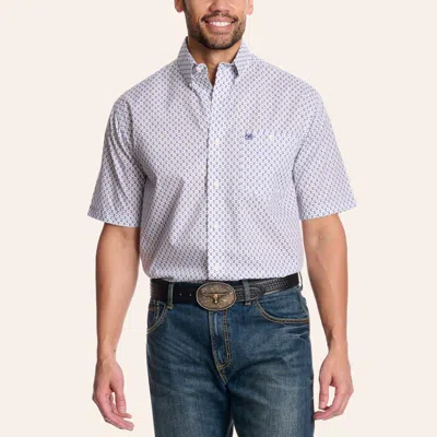Wrangler Classic Men's Steel Blue Geo Print Shirt