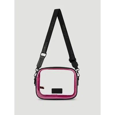 Wrangler Clear Cross Body Stadium Bag In Black/pink In Multi