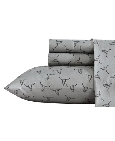 Wrangler Closeout!  Microfiber 4-pc. Sheet Set, Full In Steer Skulls Gray
