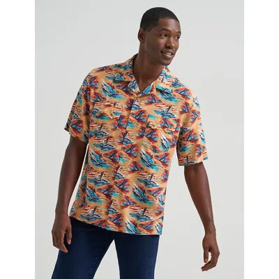 Wrangler ® Coconut Cowboy Camp Shirt In Cowboy Surf In Orange