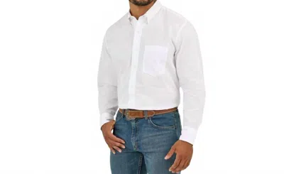 Wrangler Cody Johnson Long Sleeve Button Shirt In White In Gold